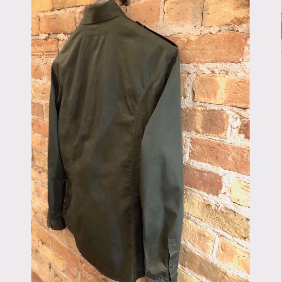FRENCH CONNECTION Men's Khaki Green Military Shirt FCUK Small - Picture 9 of 13